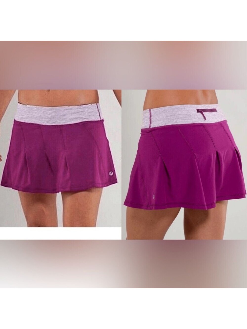 Lululemon Take Flight Skirt Tennis Skort Sz 10 Dewberry 1022